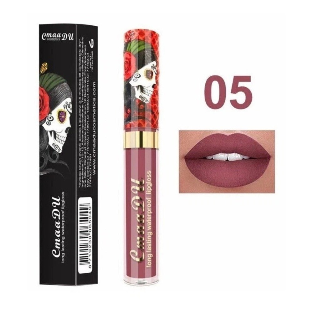 NEW Cmaa DU Day Of The Dead Long Lasting Waterproof Matte Lip Gloss Shade #5